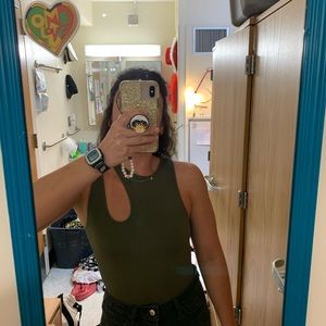 Asymmetrical Green Body Suit